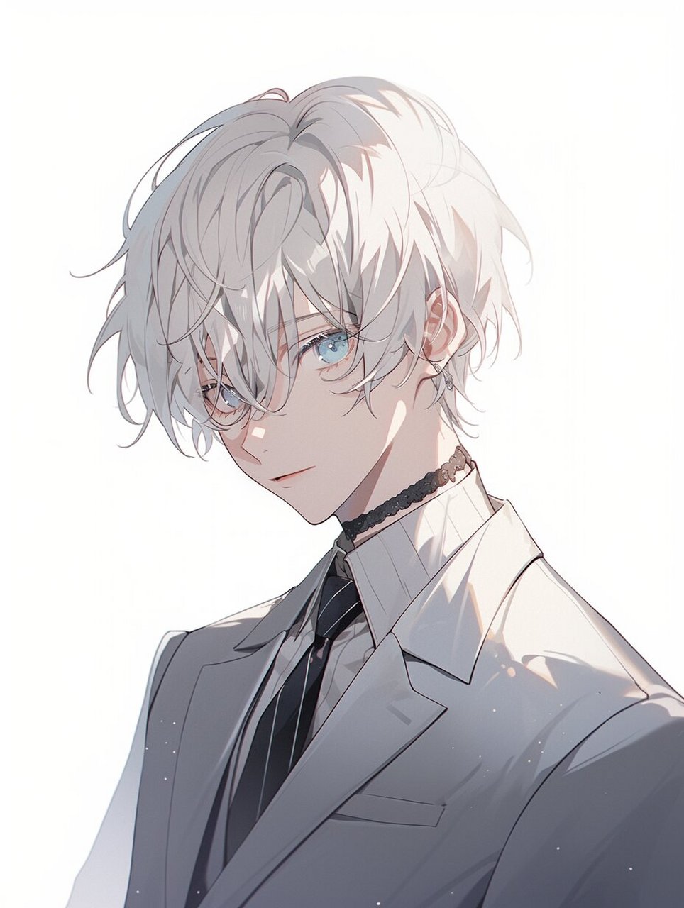 西装白发男头像