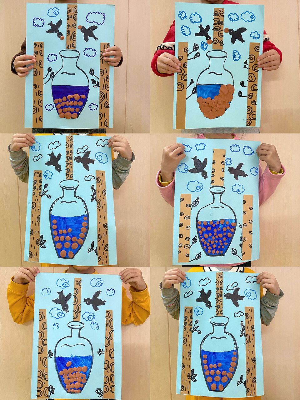 幼儿园中大班创意绘画《乌鸦喝水》寓言故事96