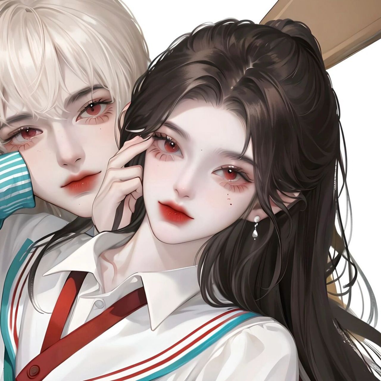 黑发|情侣头像         第一张不像霸道总裁和学生娇妻的感觉吗