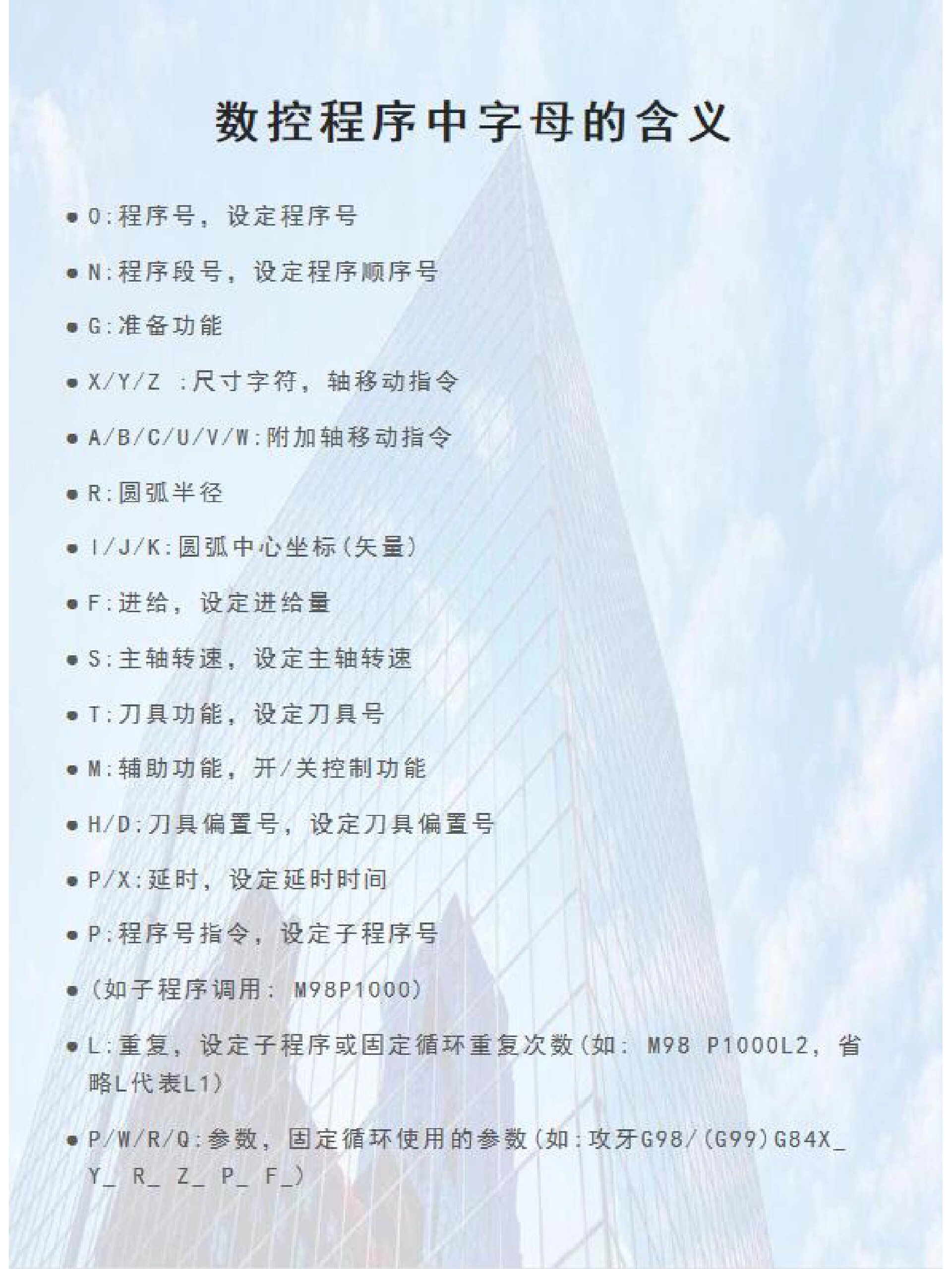 数控程序中字母的含义建议收藏哦 数控加工