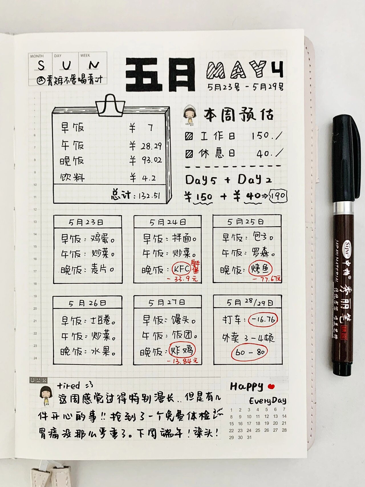 黑白手帐排版合集 | 周计划&日计划 |极简风