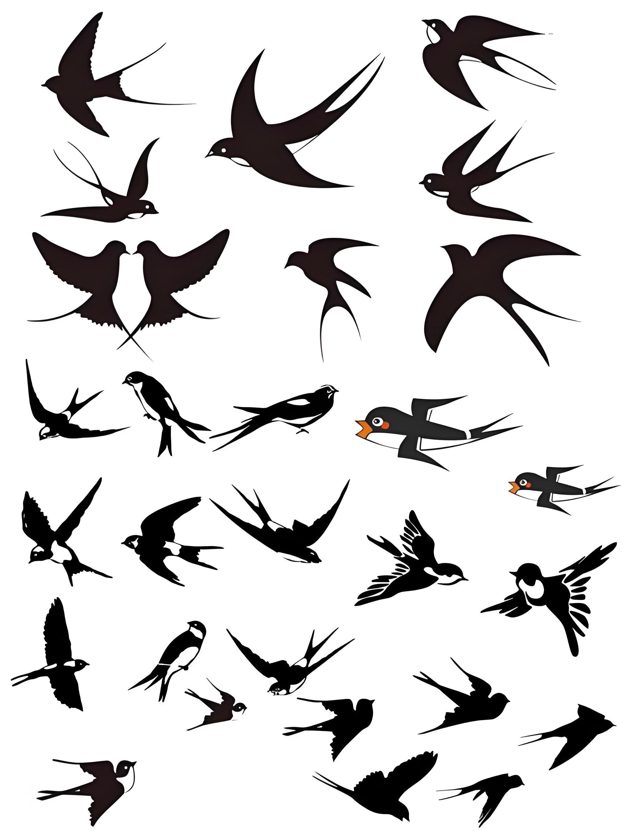 小燕子剪影绘画素材整理分享