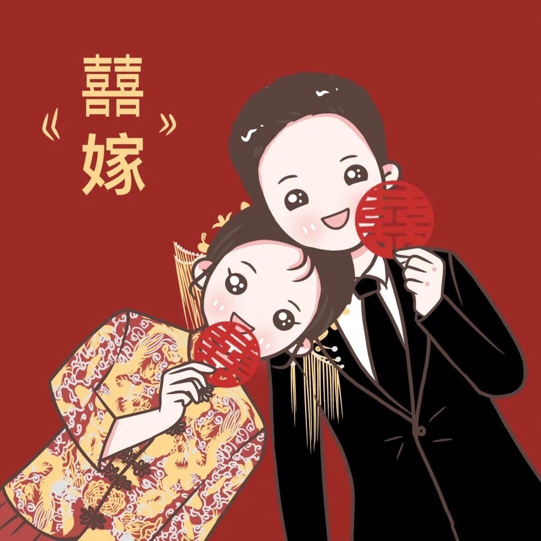 q版卡通秀禾婚纱照来喽超级好看