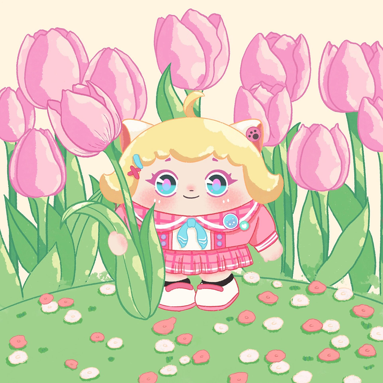 蛋仔派对淘气丸子三色头像 蛋黄酱们要求的三色jk妹妹来啦,昨晚太晚