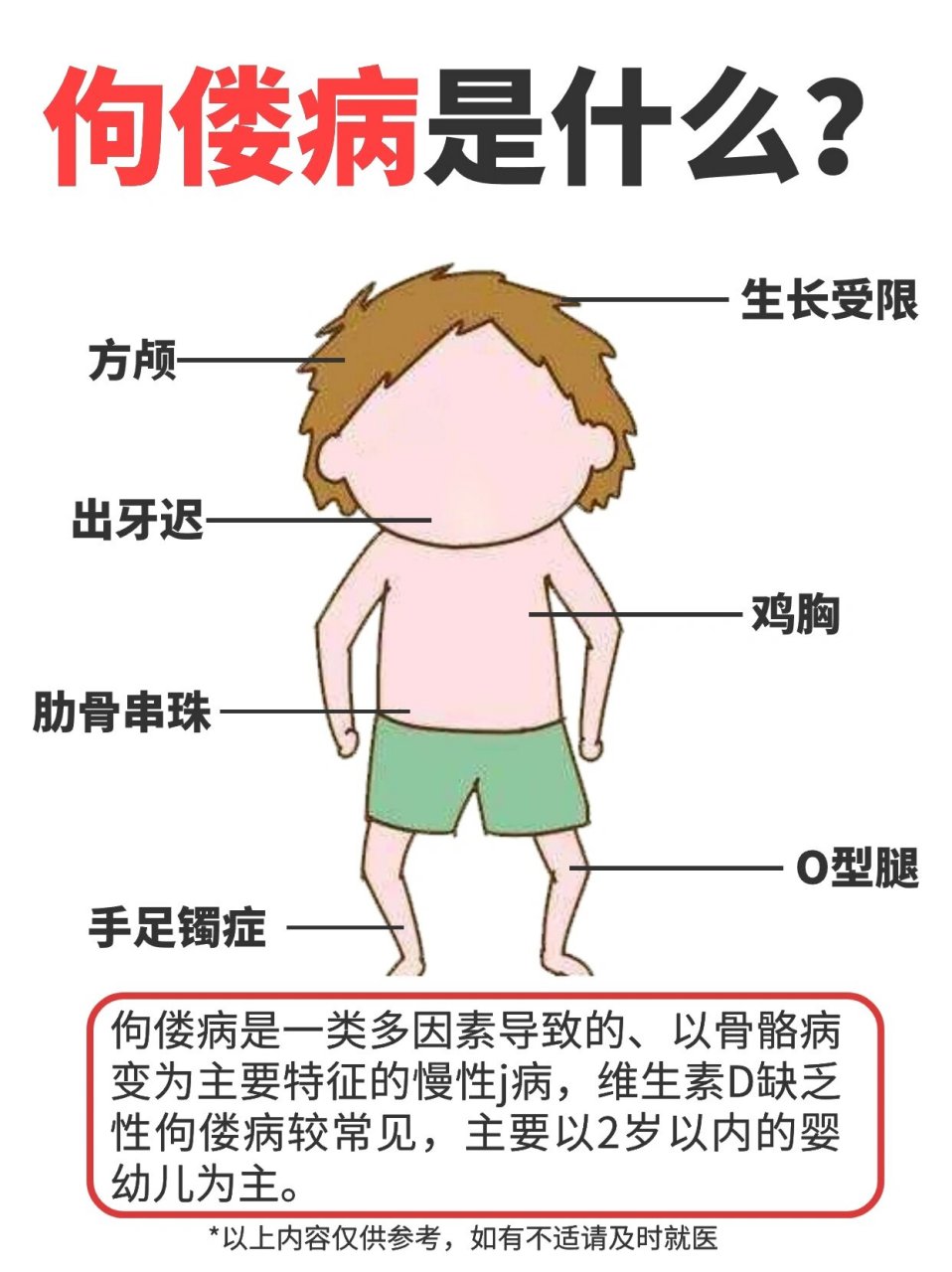 宝宝发育慢,警惕佝偻病4个阶段不同表现 佝偻b是一类多因素导致钙磷