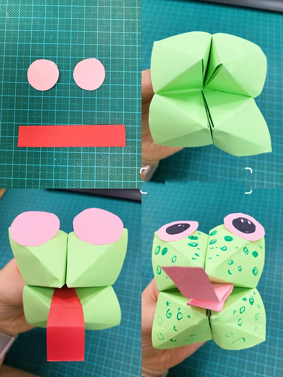 变一变 步骤图 小学低年级有趣的手工课 小青蛙 东南西北折纸 变一变