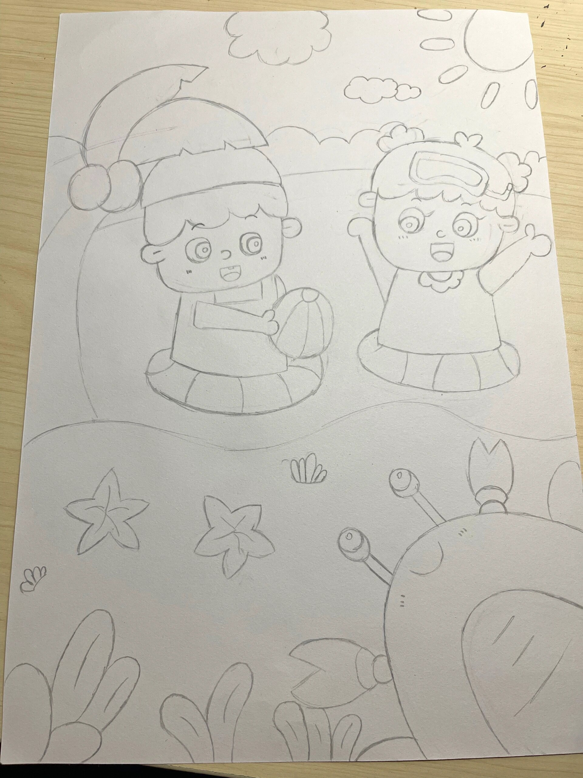 美丽的夏天简笔画