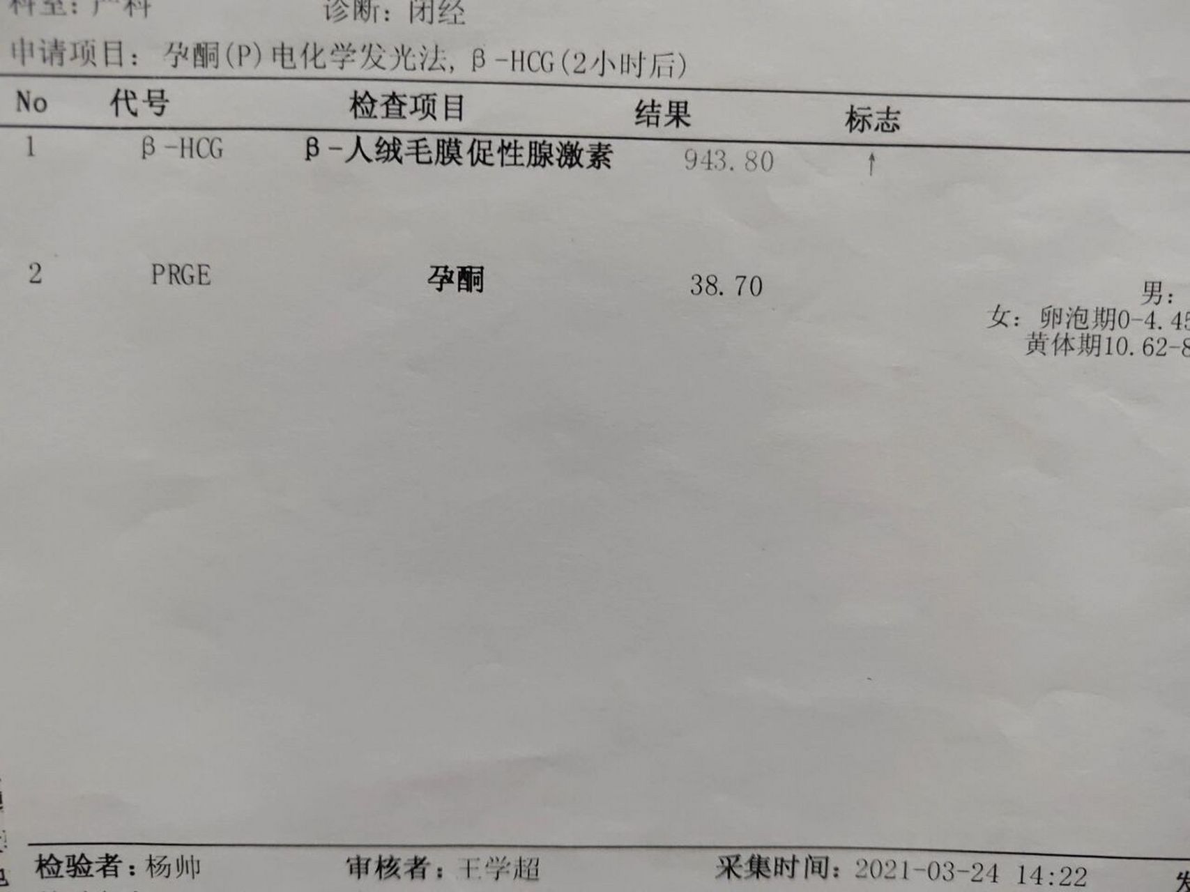 刚怀孕的验血单子图片图片