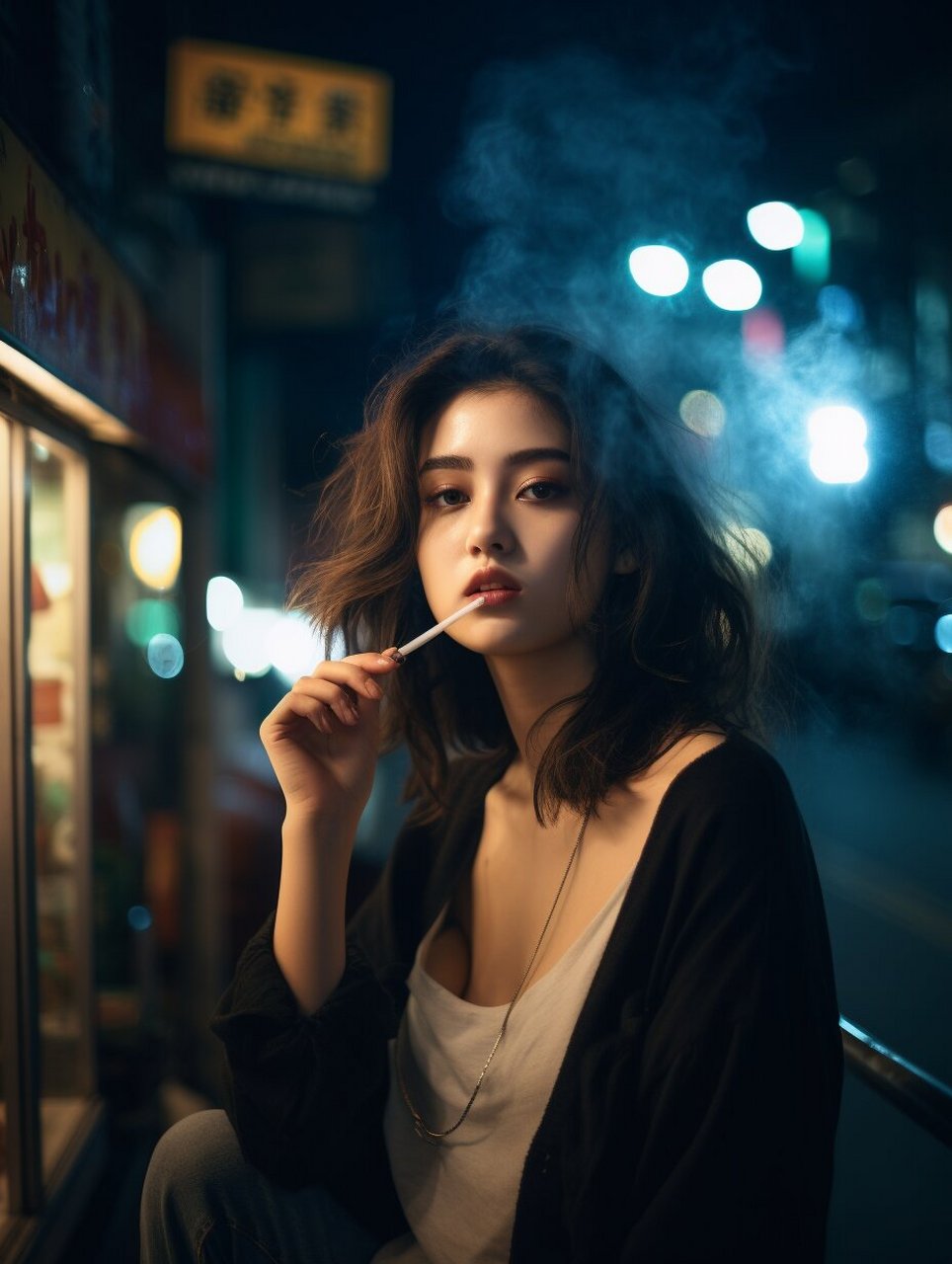 女士抽烟姿势好看图片图片