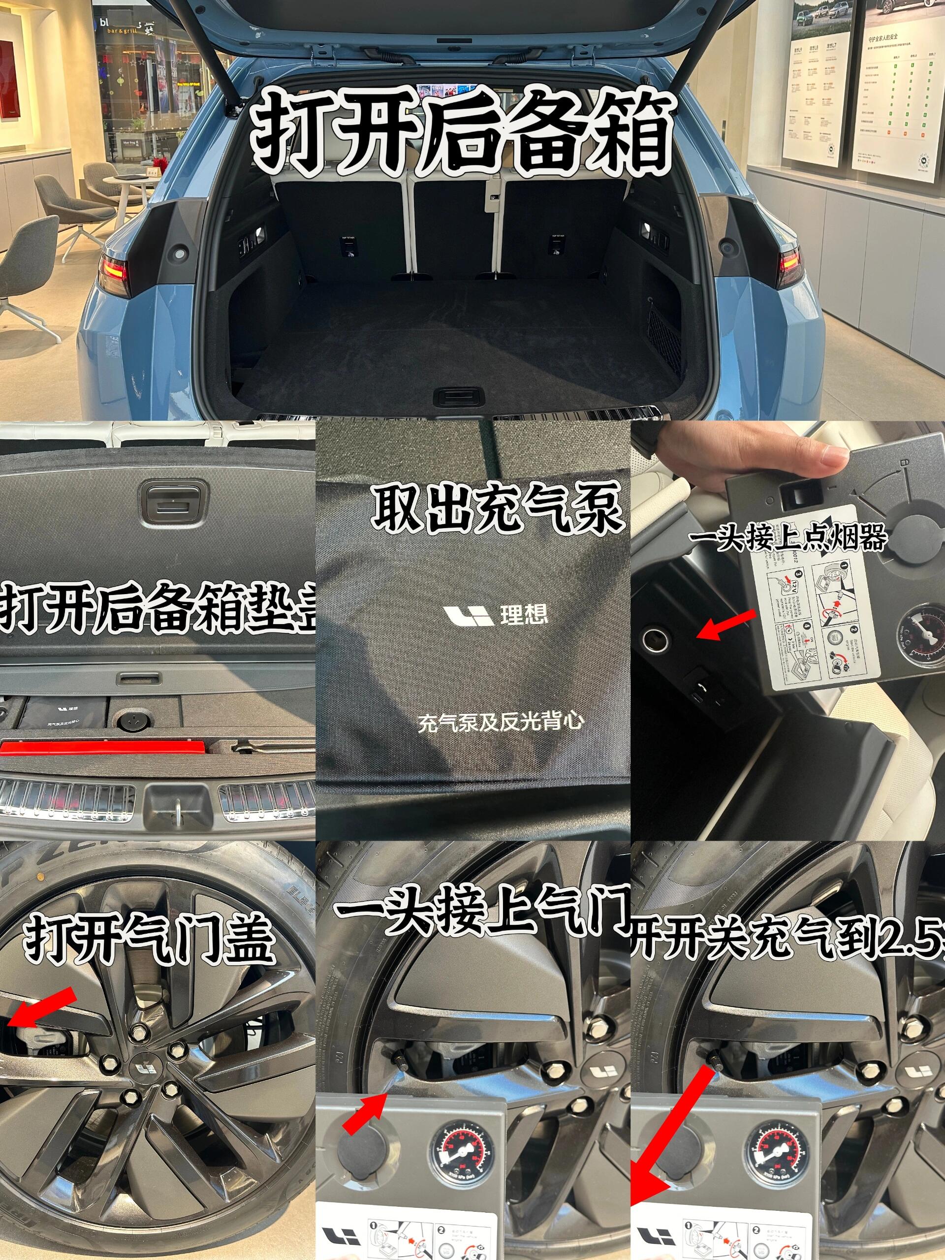 一图教您怎么是轻松使用随车应急充气泵