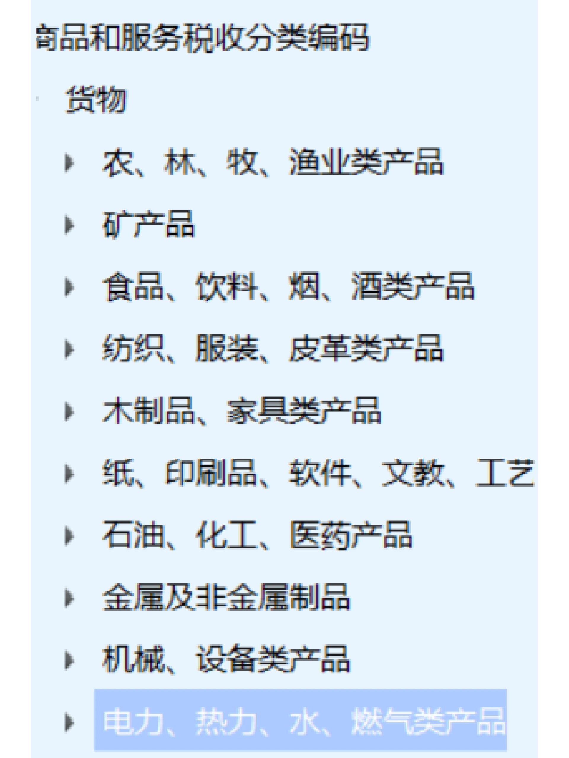 税收分类编码—全分类97 开票不知道用什么税收分类编码 是因为不