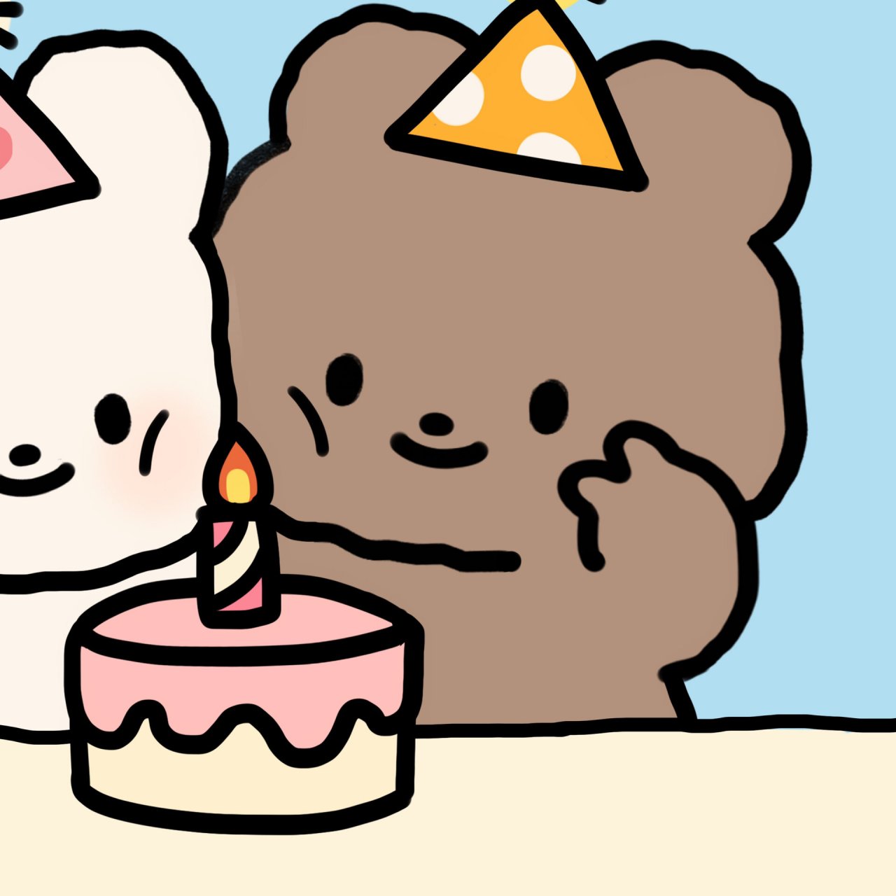 呼～生日快乐98|原创可爱姐妹情侣头像 比耶小兔7099祝你生日