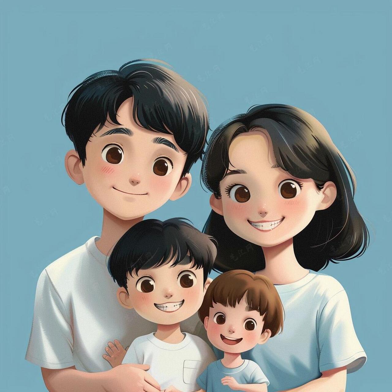一家四口同框的温馨画面,是不是让人眼前一亮呢?