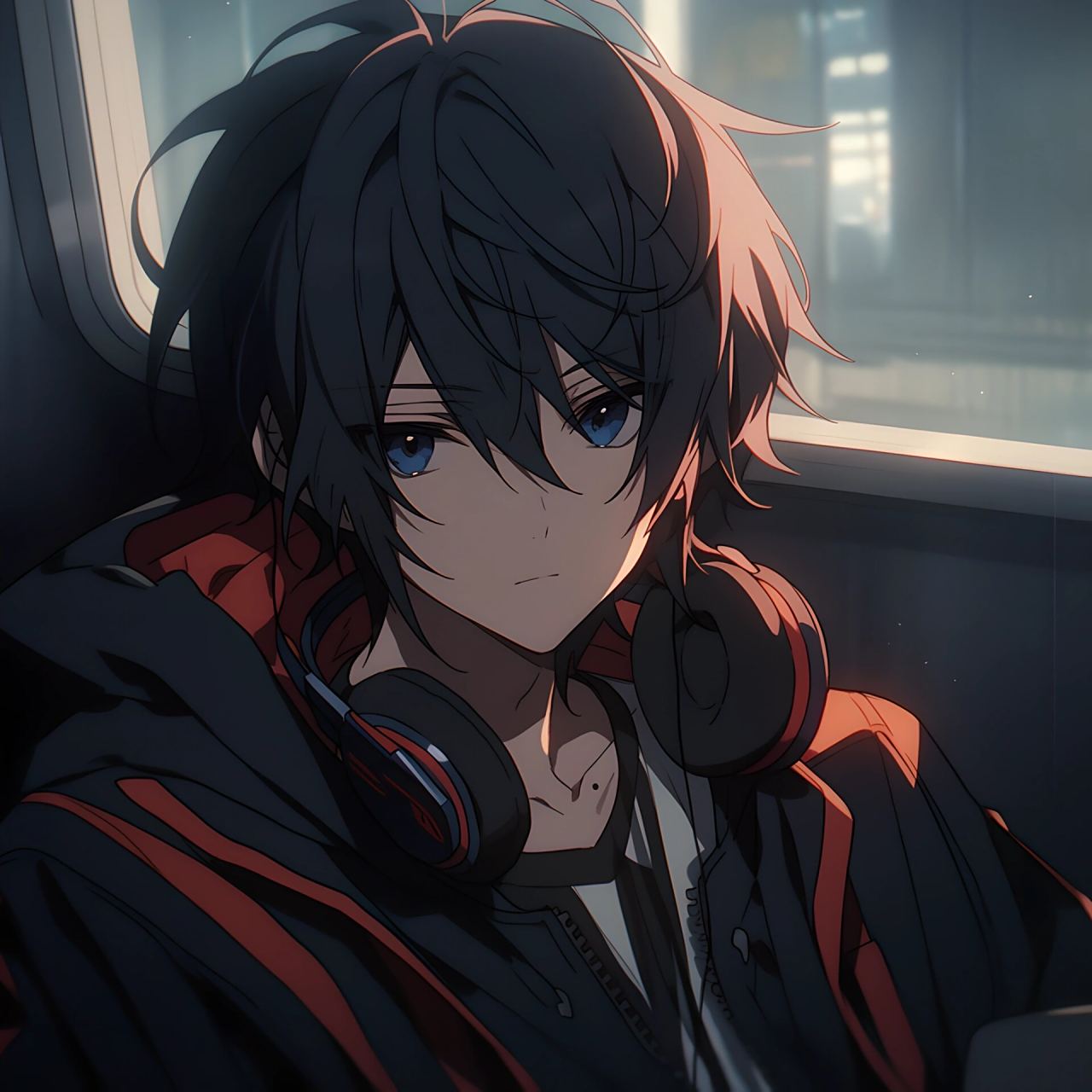 5250耳机少年5250 一组戴耳机的动漫男生头像