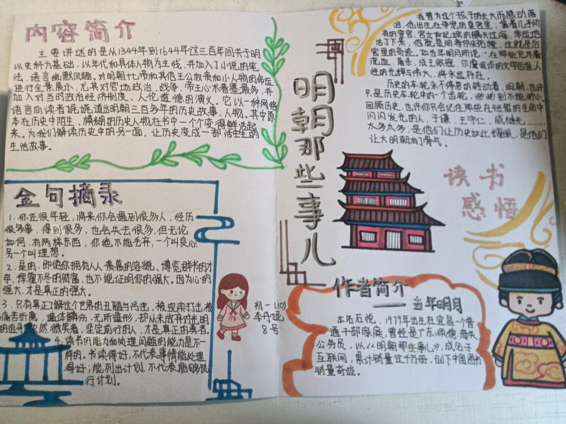 明朝那些事儿手抄报