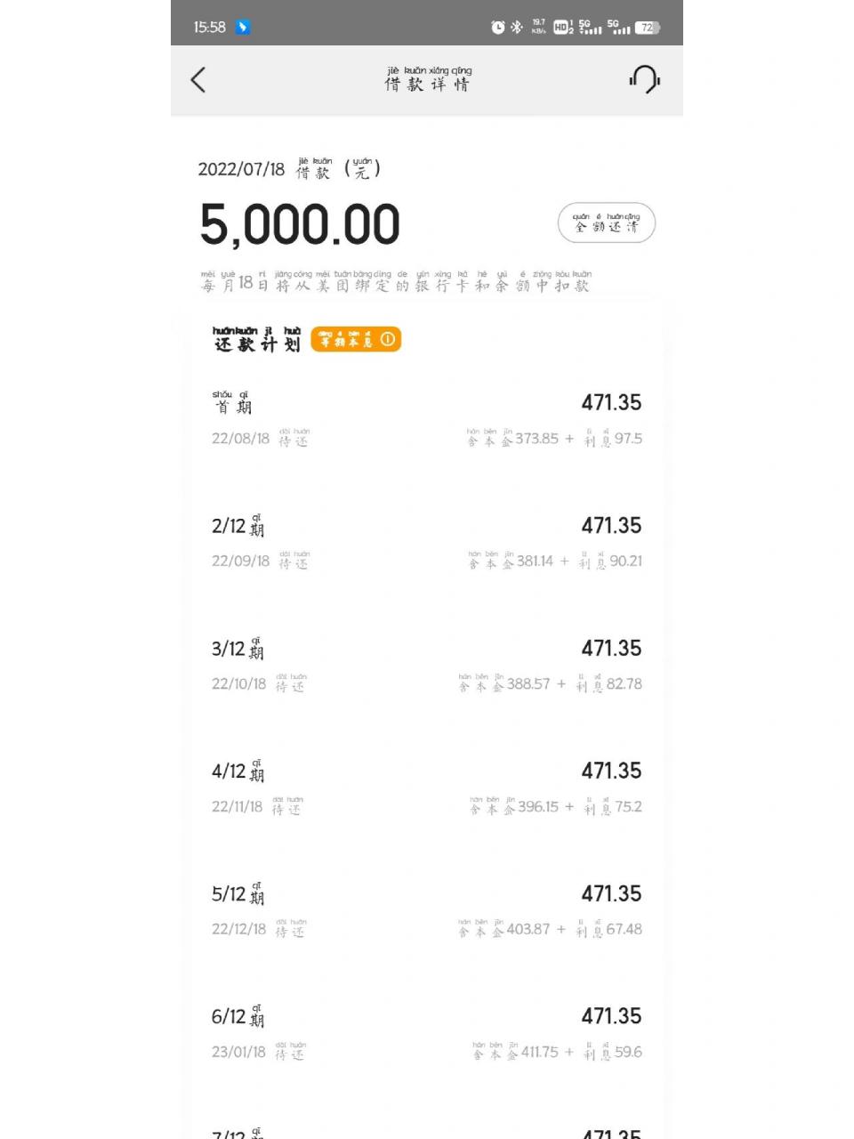 美团借钱利息真的高 抱着试一试的态度借一下,没想到真的能借到但是我