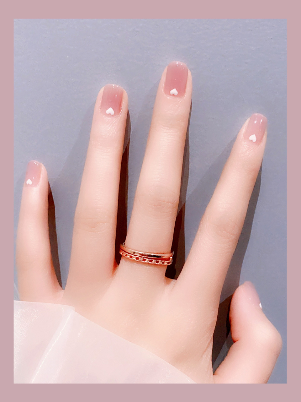 春日美甲9799温柔显白淡紫葡萄 春夏美甲渐变爱心美甲今日份敲显