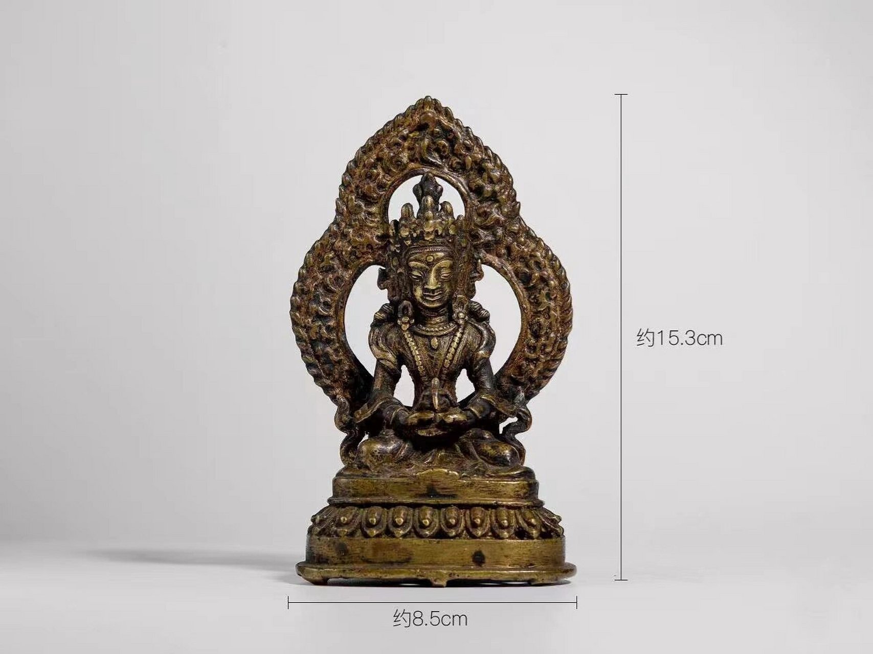 清代 长寿佛 藏传清代长寿佛无量寿佛像 造像大开门 原装分体背光