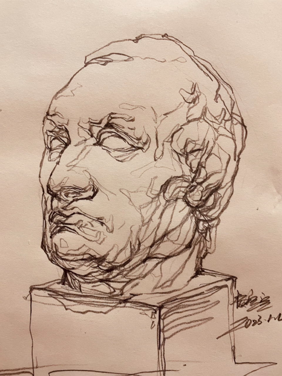 10分钟塔头石膏速写 石膏速写