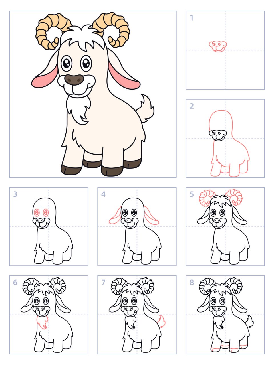 简笔画42期|山羊90