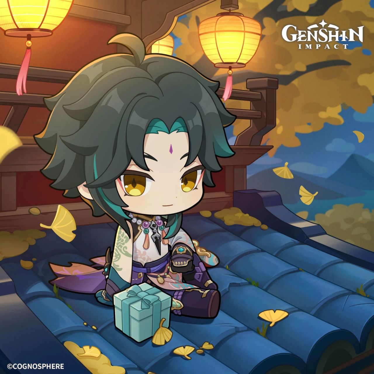 日推的q版生贺图,魈生日快乐 官推文案如下: "和你相处了这么久,我