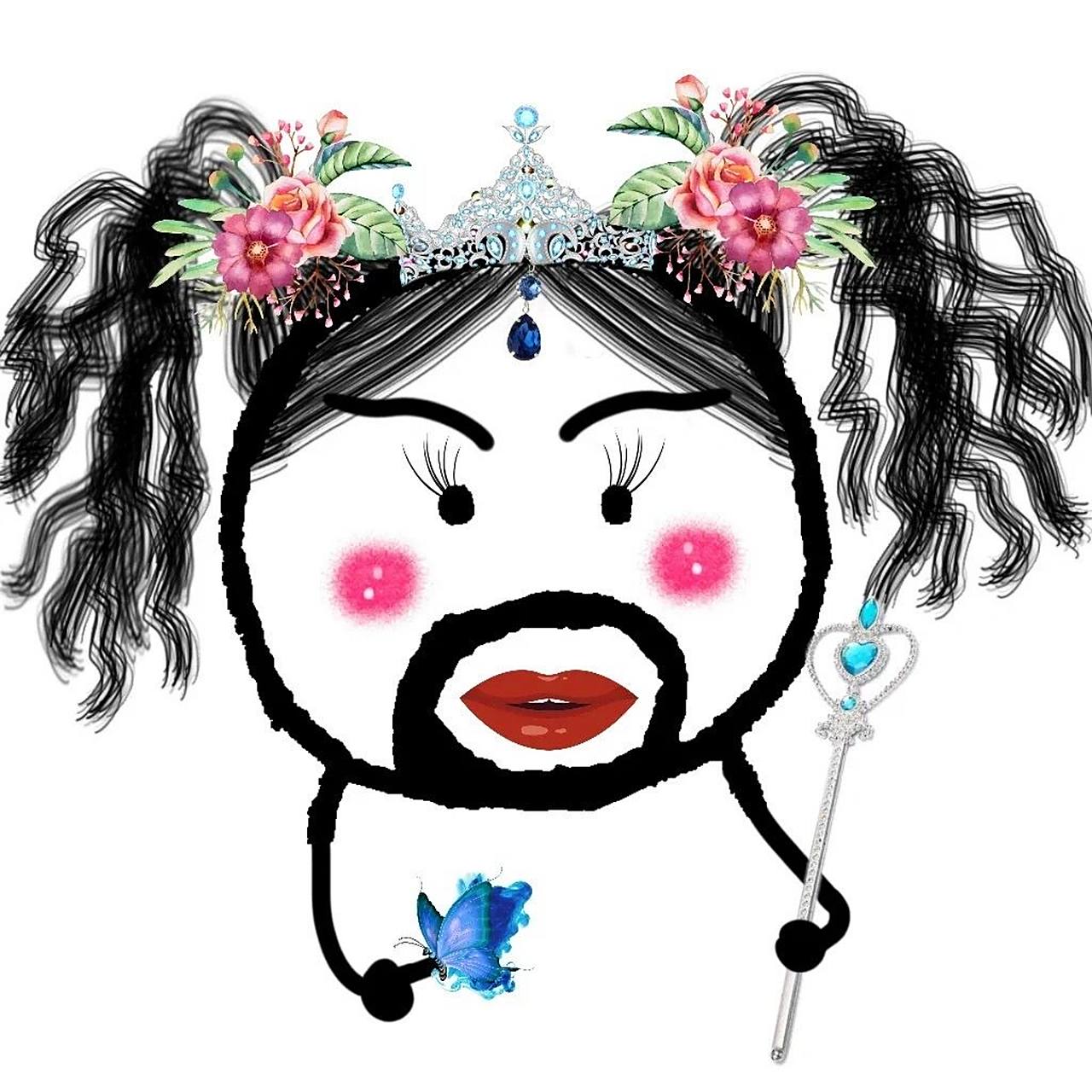 分享一波沙雕头像,胡子美女 太可爱了