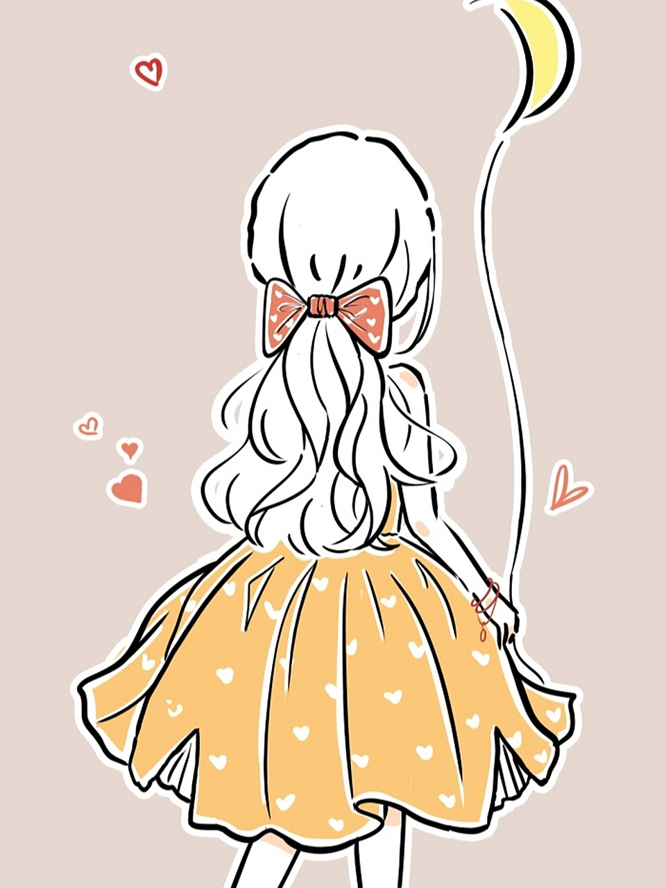 奔赴下一场山海 背影系列—手绘过程分享 简笔画|可爱女生|治愈|头像