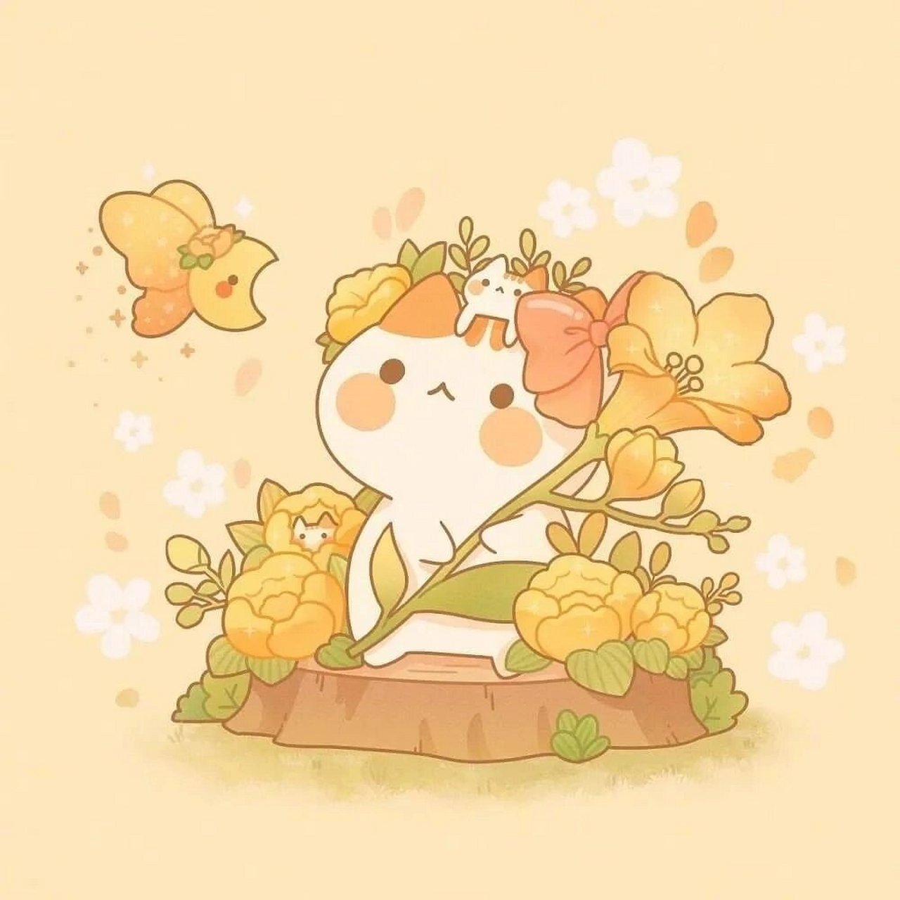 超可爱唯美卡通少女心插画图片