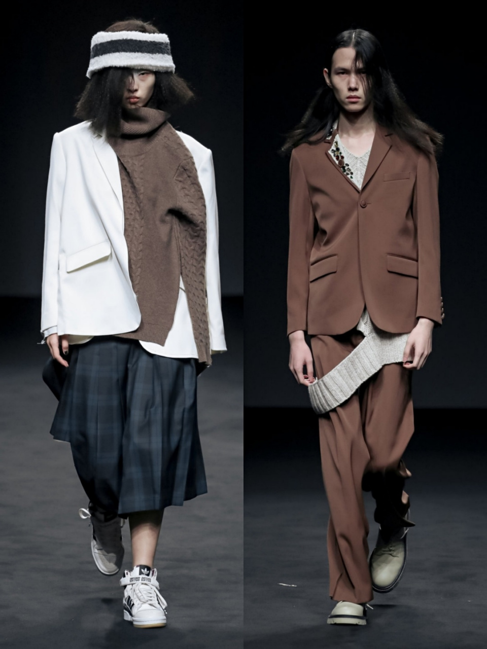 栋梁runway×junwei lin 2021 aw junwei lin将以往的成衣进行拆解