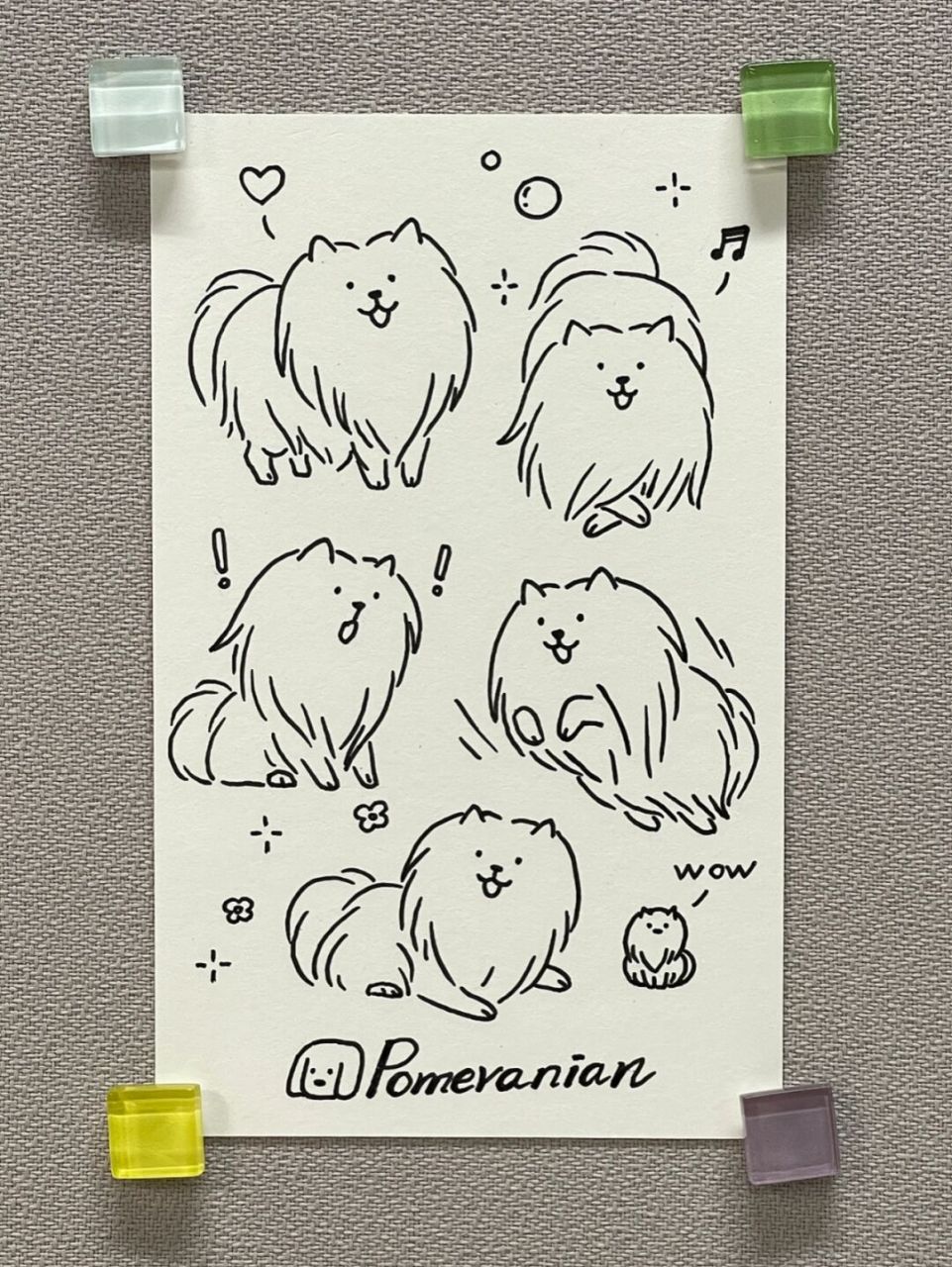 98狗狗简笔画100-6|博美|手帐素材94 一人血书的博美solo简笔画来