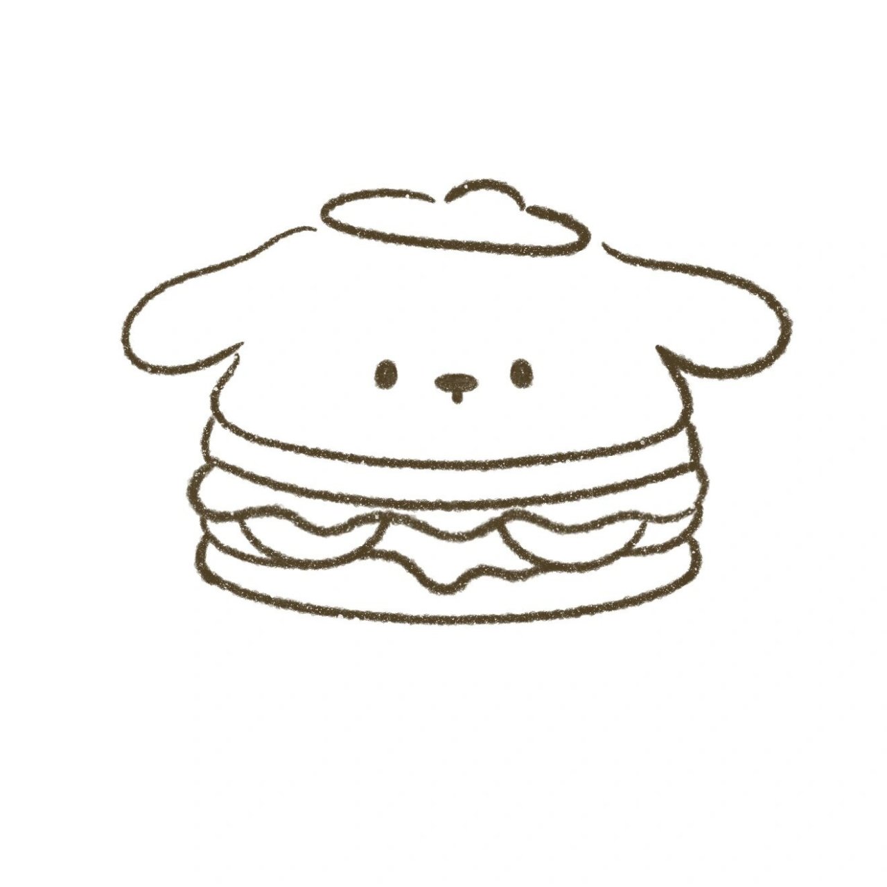 简笔画头像|【布丁狗汉堡】(附过程)