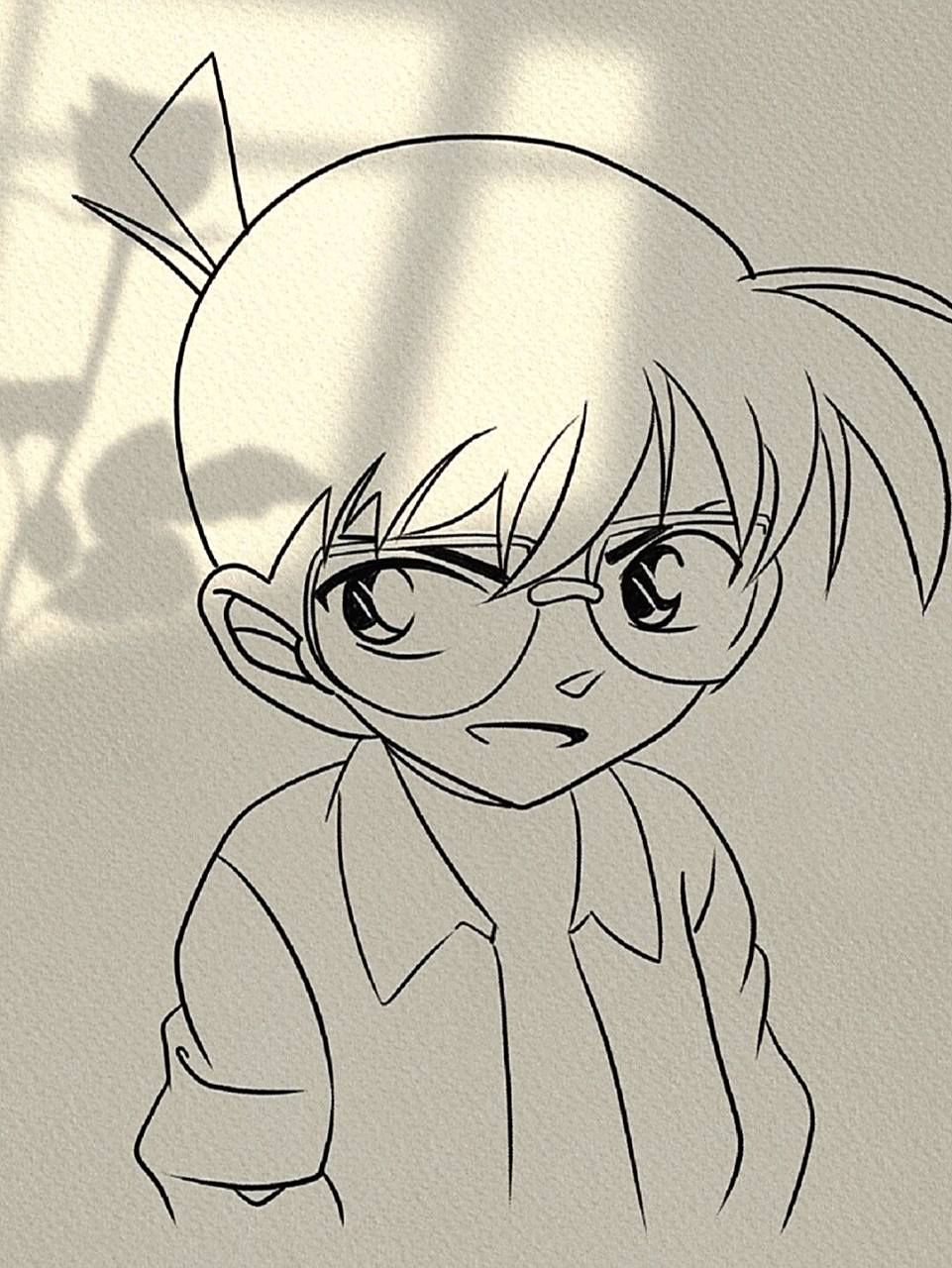 柯南简笔画(24) #简笔画教程# #简笔画# #画个简笔画# #柯南# #寻找