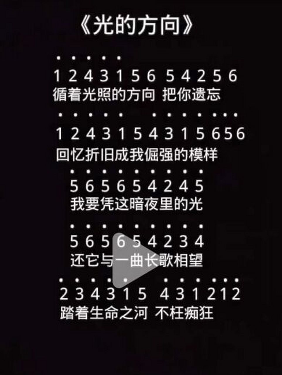 《光的方向》简谱