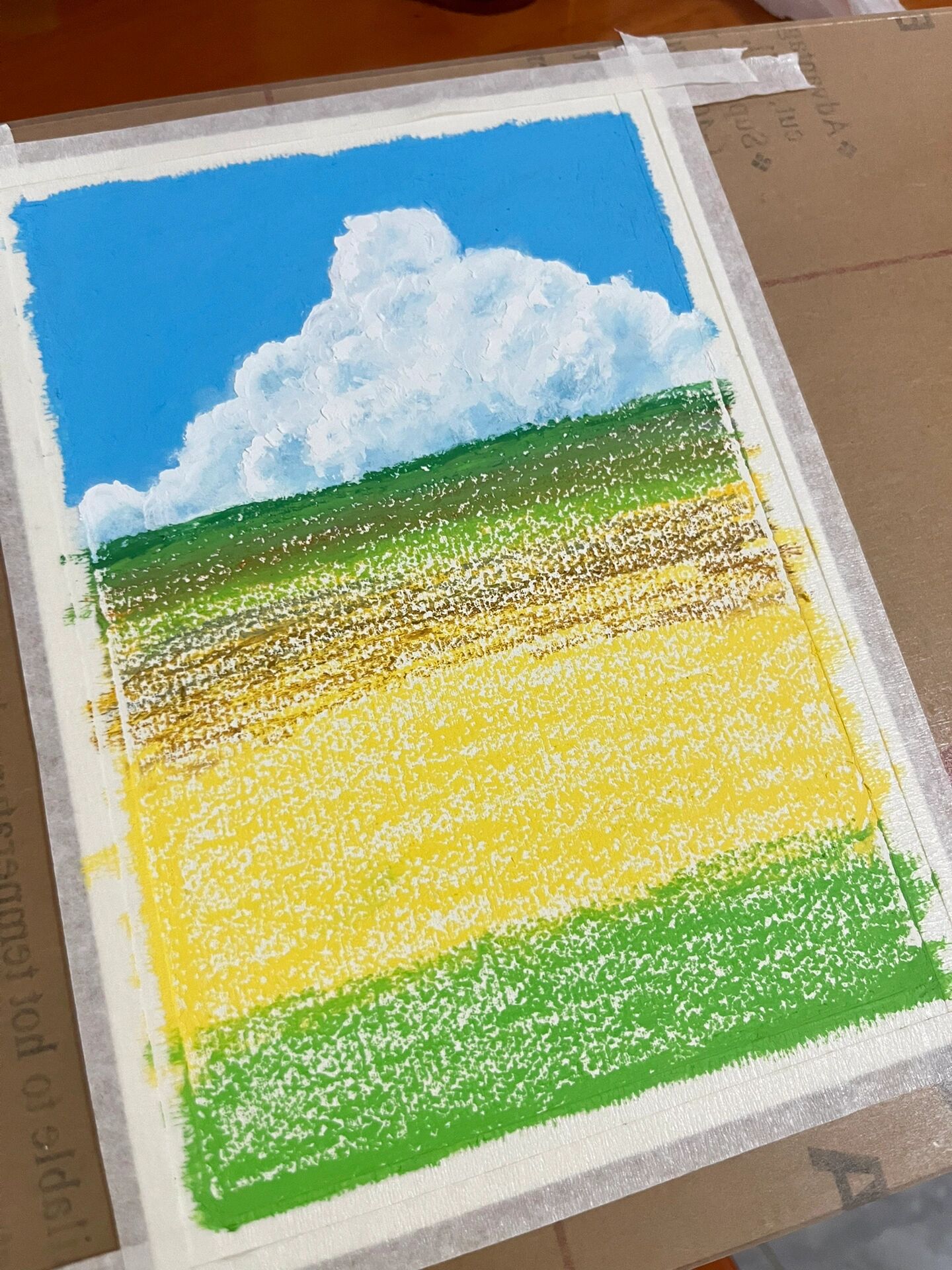 油画棒画 | 丰收的季节90稻田