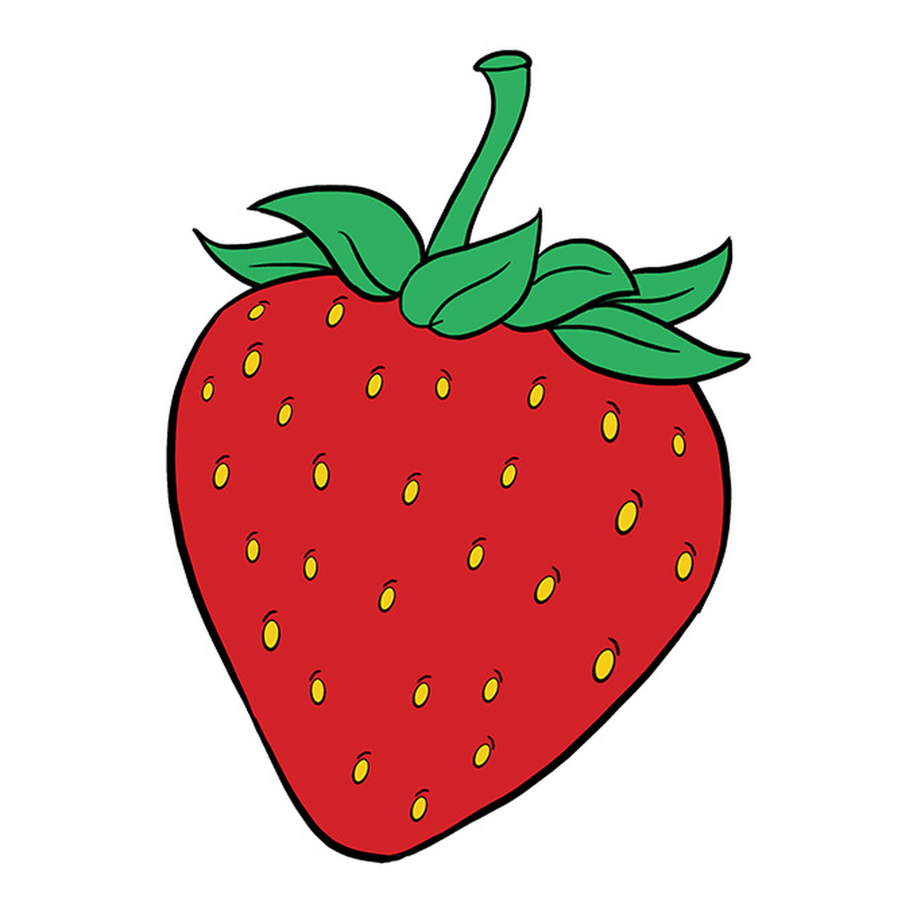 一半草莓怎么画图片