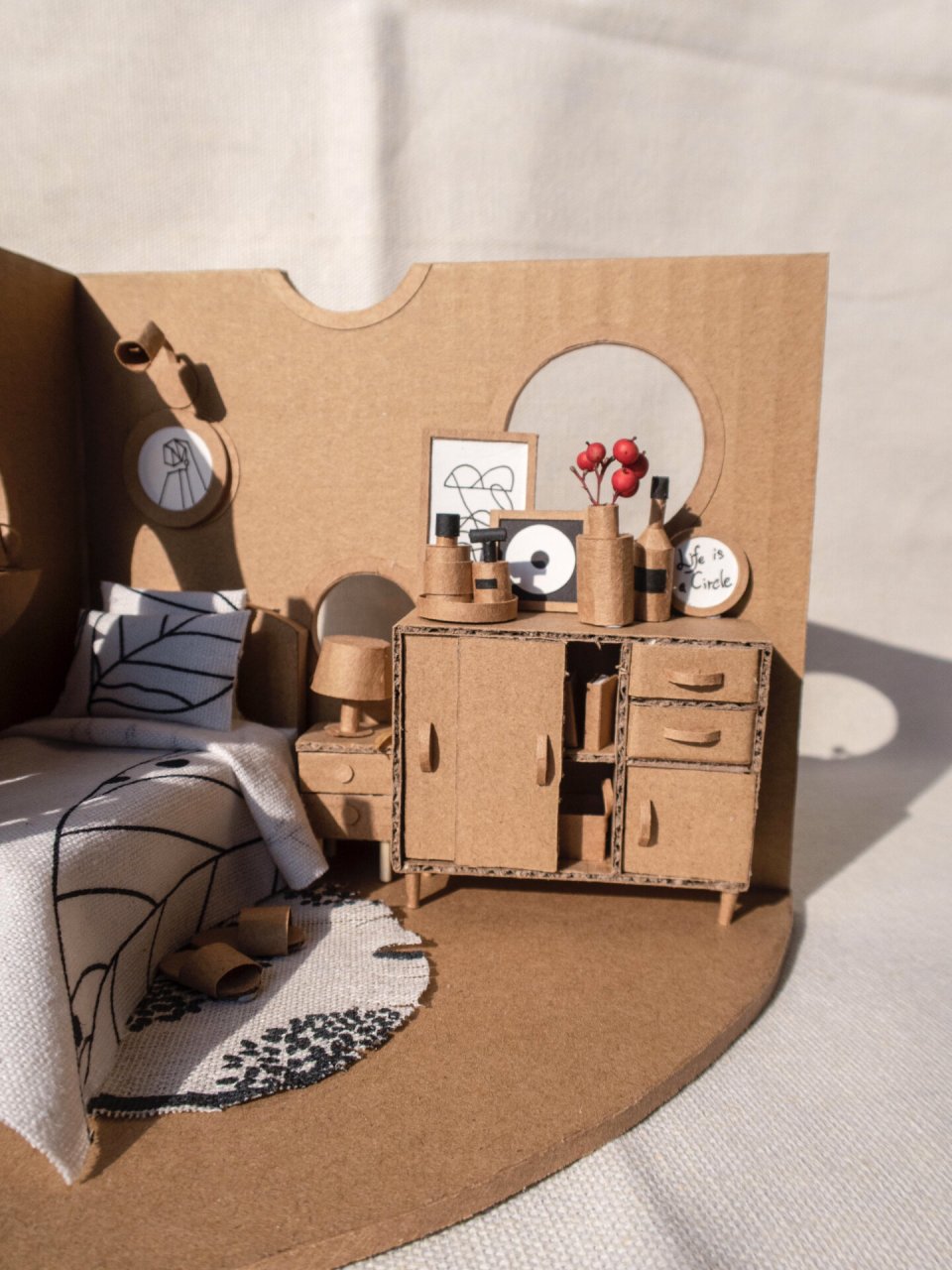 微缩五斗柜制作教程|废纸箱手工(附图纸) 小伙伴们,我也91了, 所以