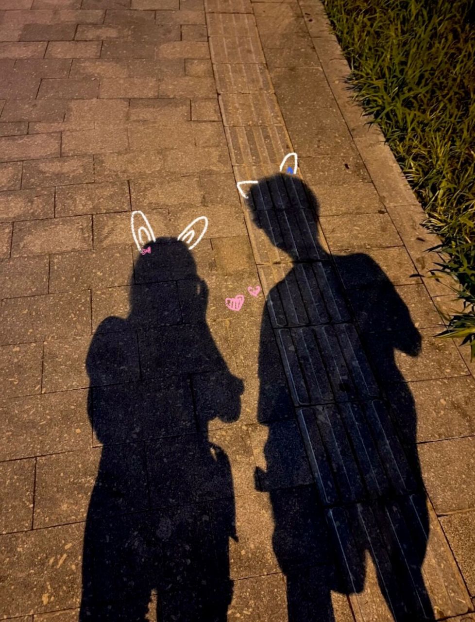 情侣影子照 比亲吻和相拥而睡更旖旎的 是牵手散步"