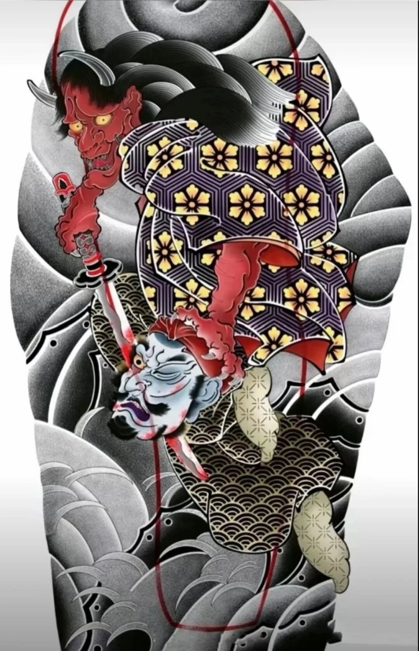 老传统花腿纹身手稿  可设计