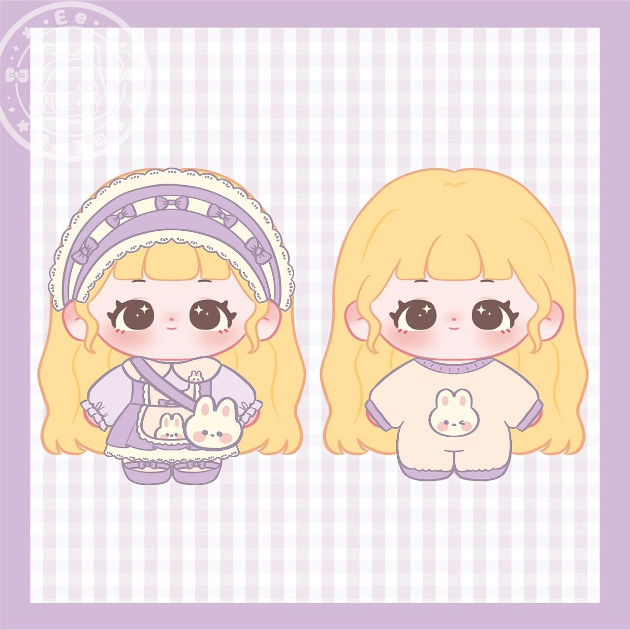 棉花娃娃换装贴纸③ 香芋紫兔兔 	 各领域可授权