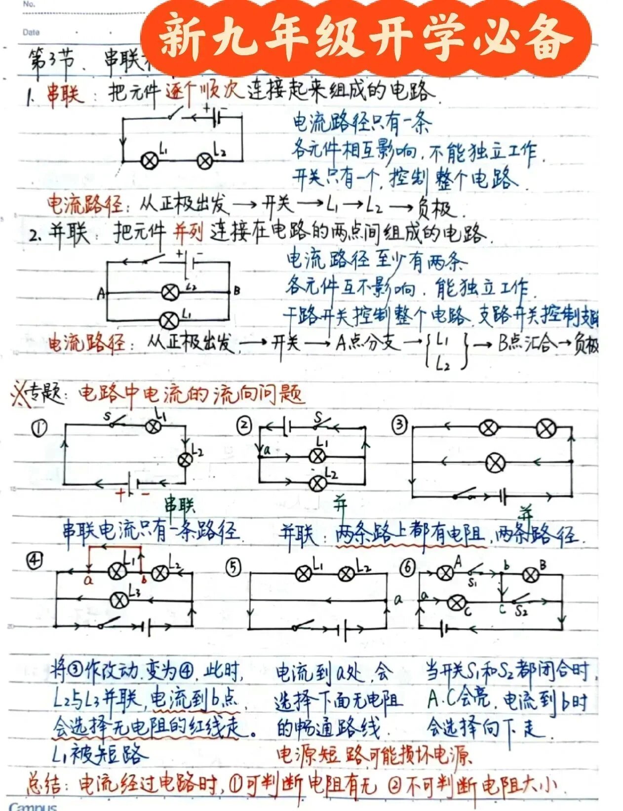 初中物理必考点大全(一)电流和电路