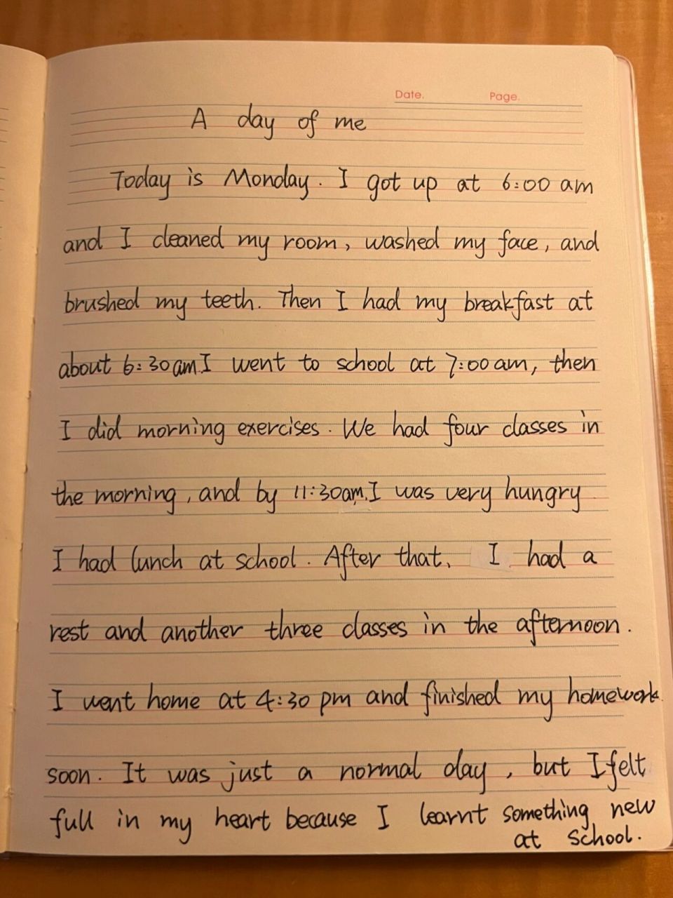 22,英语满分作文之「我的一天」 这篇小作文按时间顺序描述了作者一天