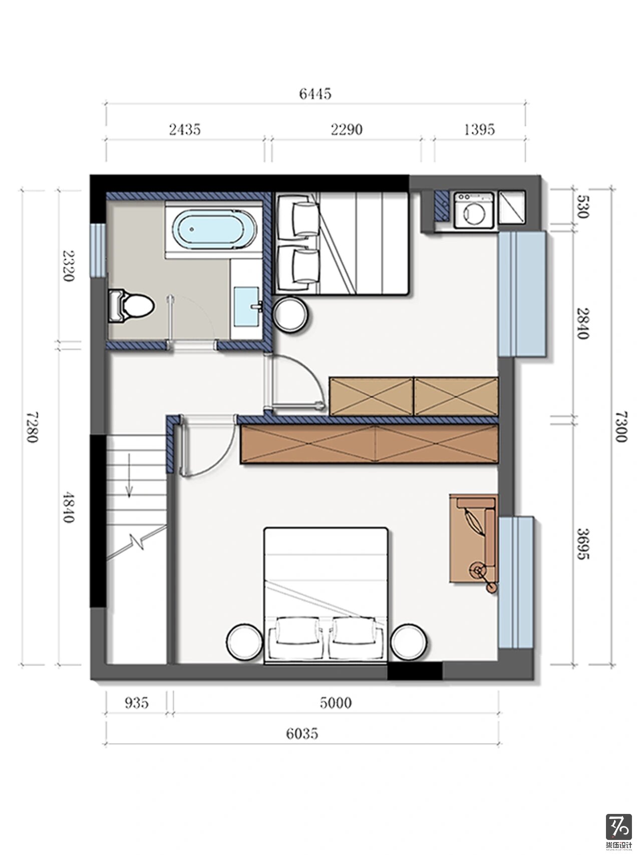 重庆协信春山台 | 95㎡跃层现代复古风设计97 坐标:重庆-协信春山台