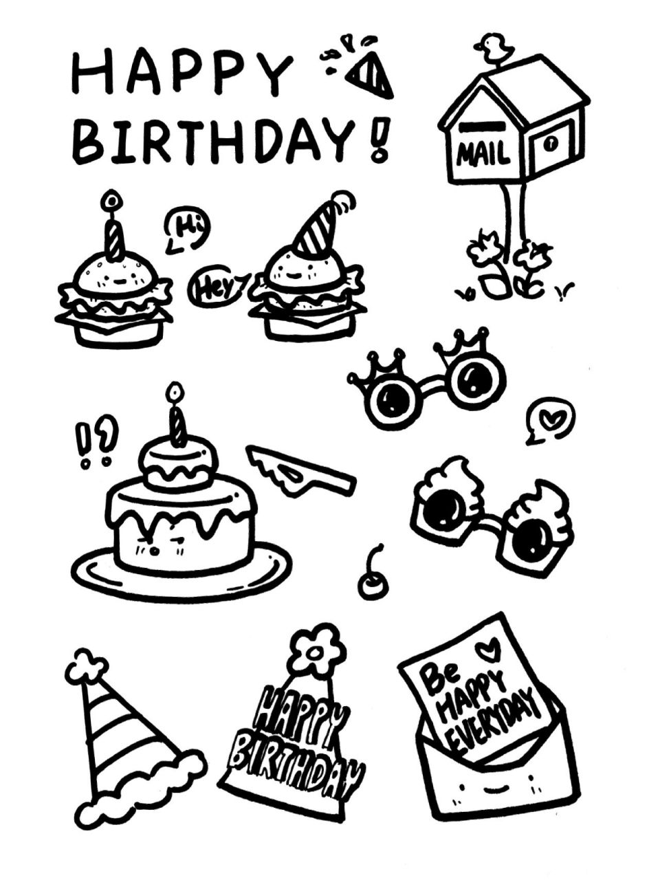 64|生日主题手帐素材90 大家很喜欢的生日主题手帐素材2.0来啦!