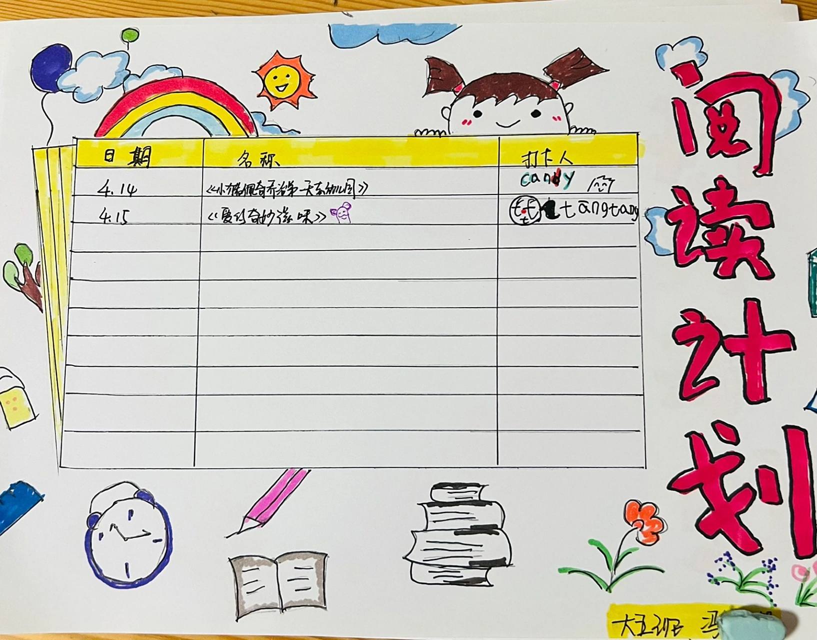 幼儿园阅读计划表 马上就到国际阅读日了 幼儿园滴任务又来了 给娃