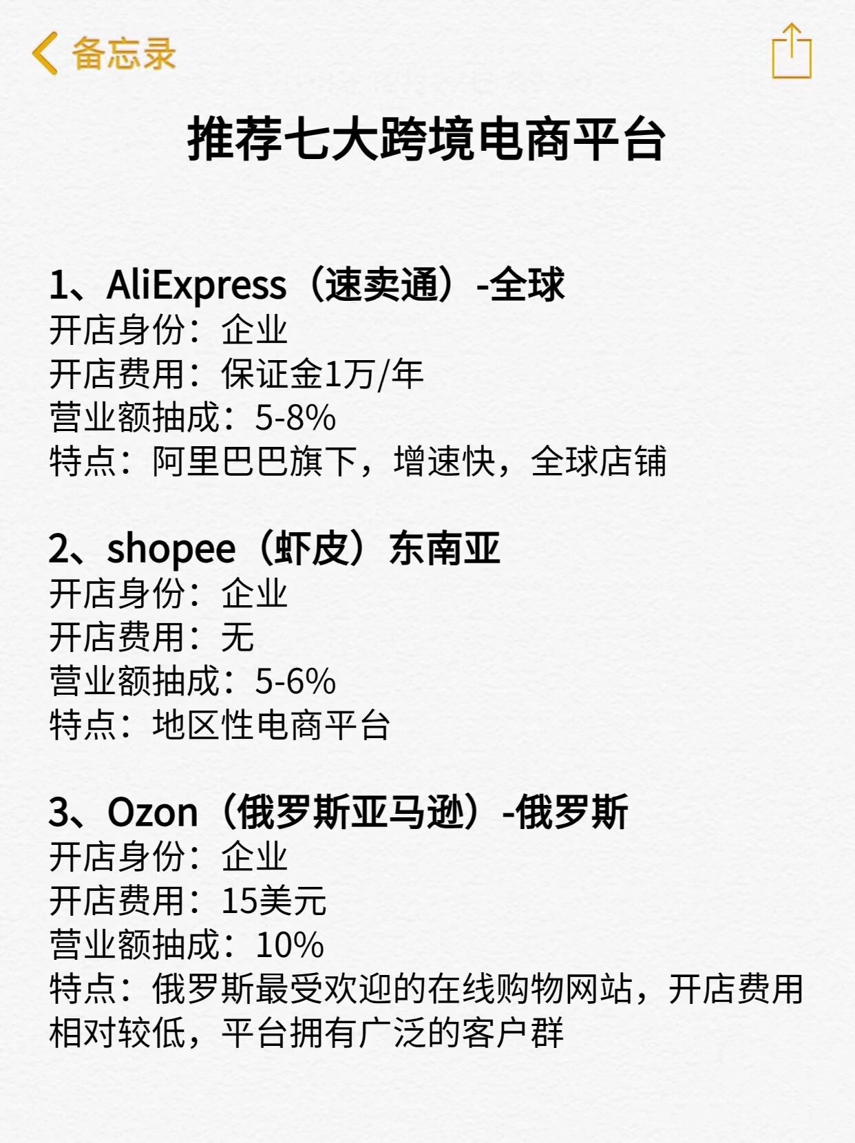 推荐跨境电商平台