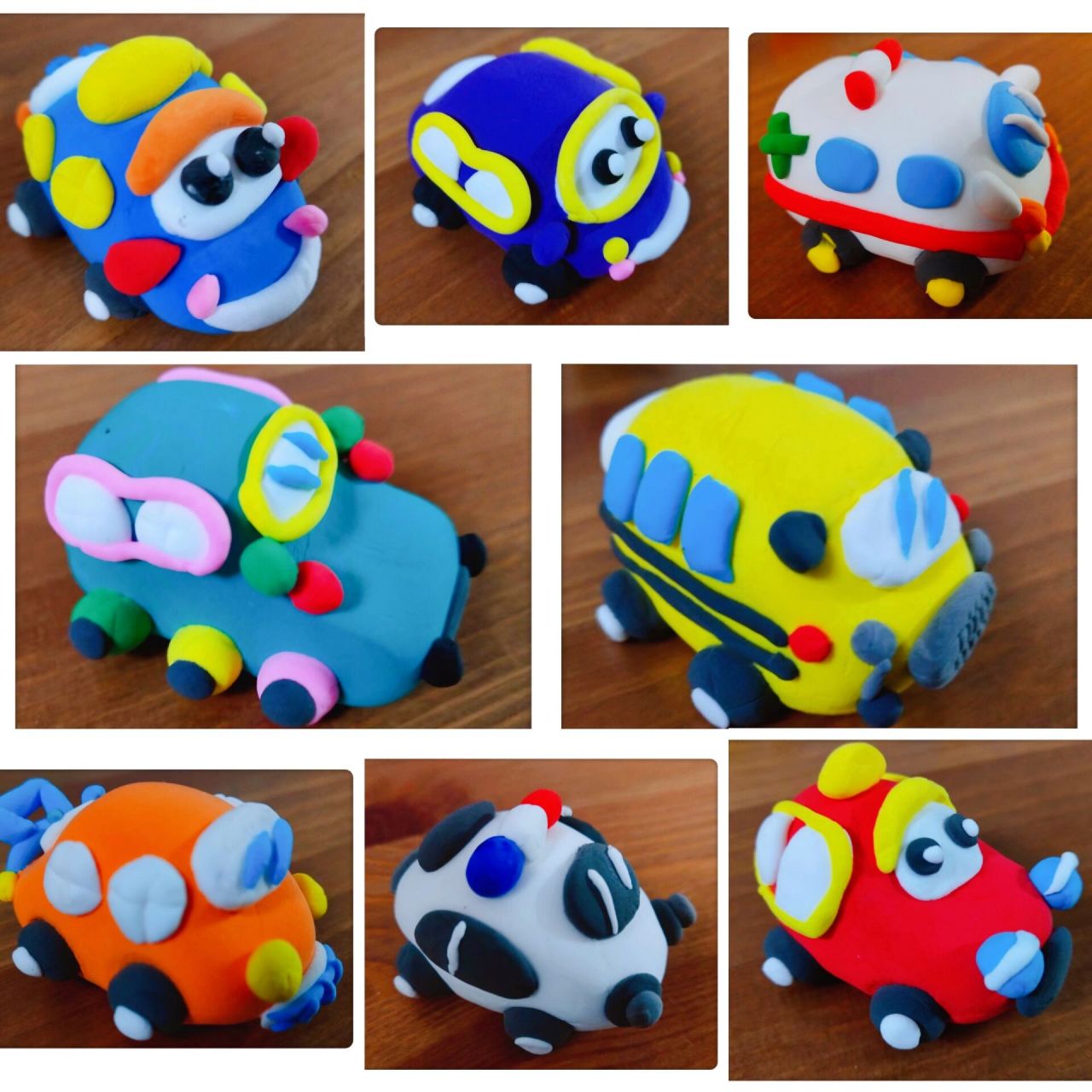 小班粘土手工小汽车 小汽车