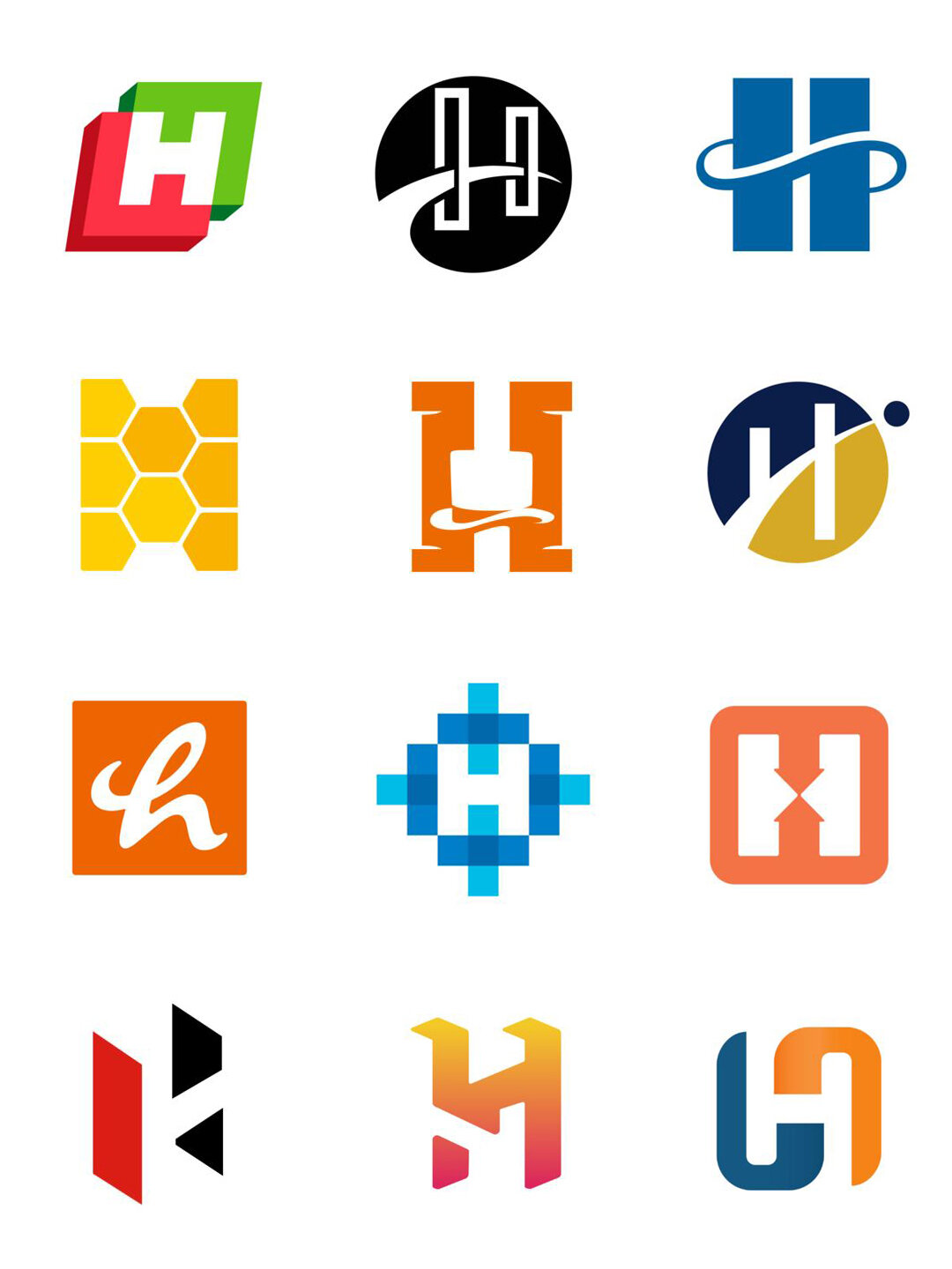 极简logo 英文字母logo / 字母商标设计 / 英文h logo logo灵感/简约