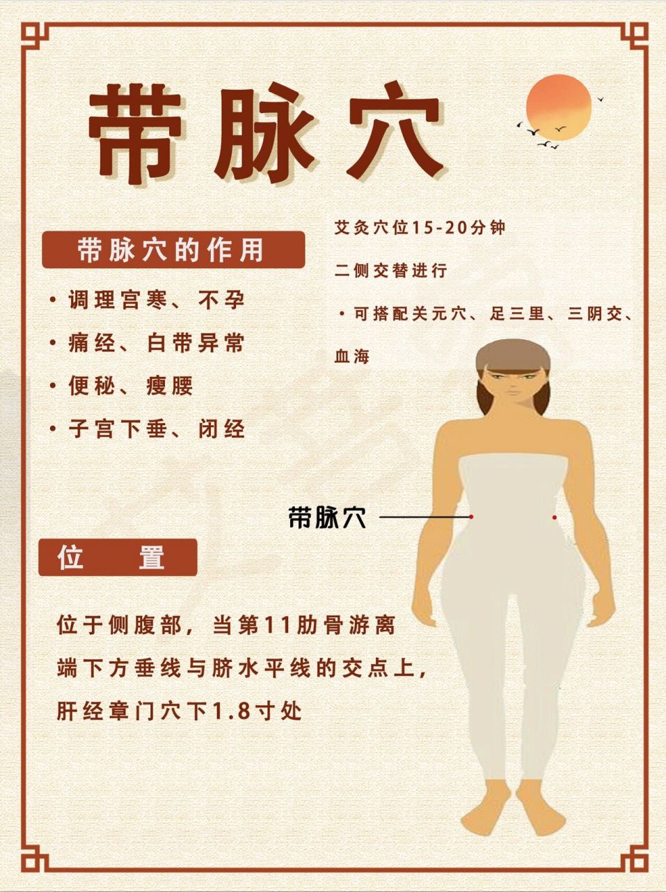 瘦腰指南|小腹隆起,带脉穴不通,需调理 女生腰上有一个万能穴,是女生