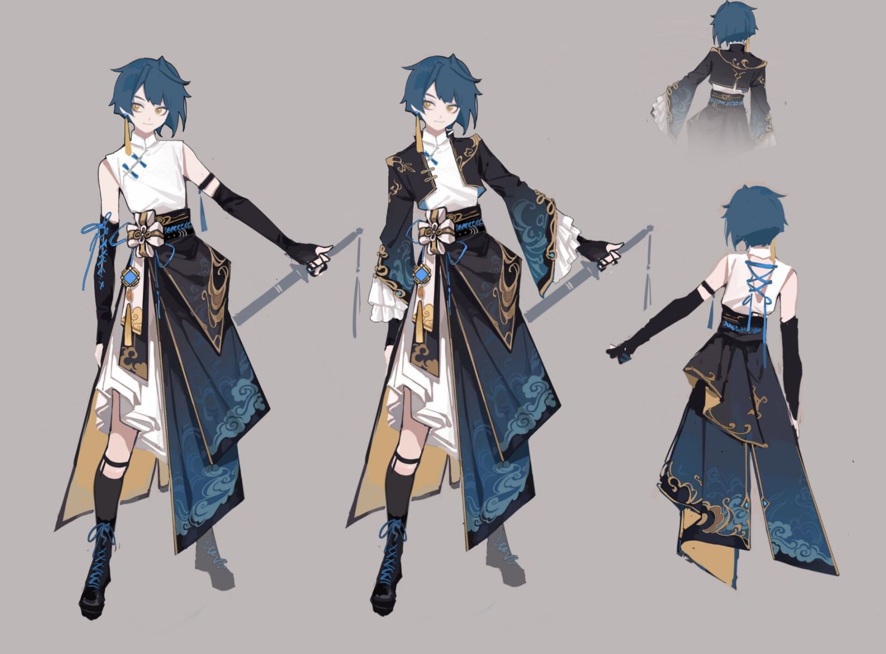 细雨 为行秋画的服设 已授权三分妄想