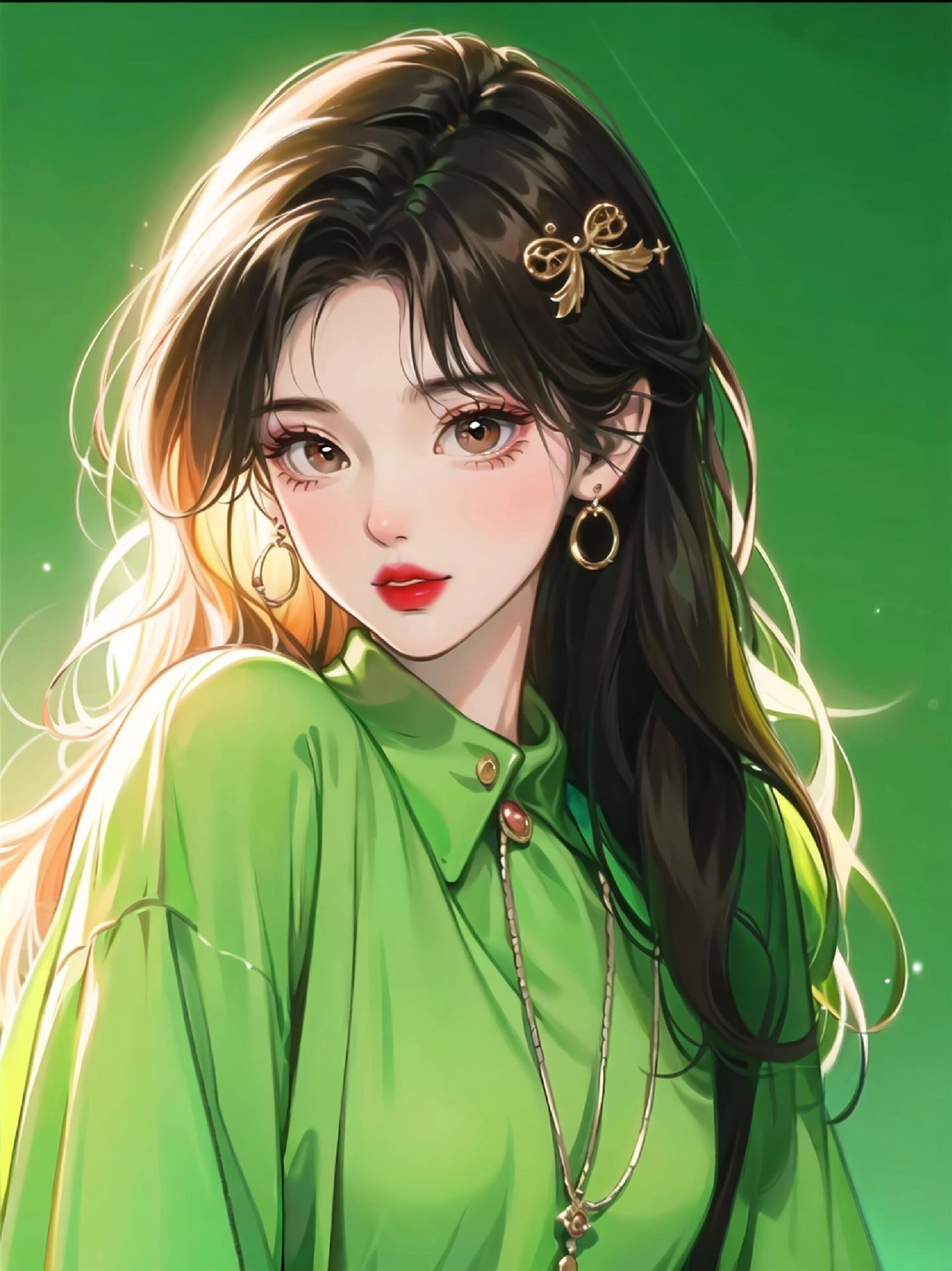 绿色系小姐姐头像 听说最近绿色头像很火,这个绿色系小姐姐有喜欢的吗